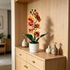 7 Heads Simulated Flower Butterfly Orchid Potted Pink Artificial Faux Plants  Living Room Ornaments