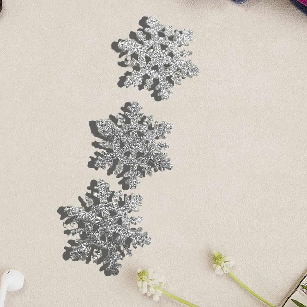 Snowflake Barrettes Studded Christmas Glitter Elegant Snowflake Hair Clip Christmas for Women, Snowflake