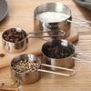 Stainless Steel Measuring Cups & Spoons Set - 4-Piece for Baking & Coffee Beans.