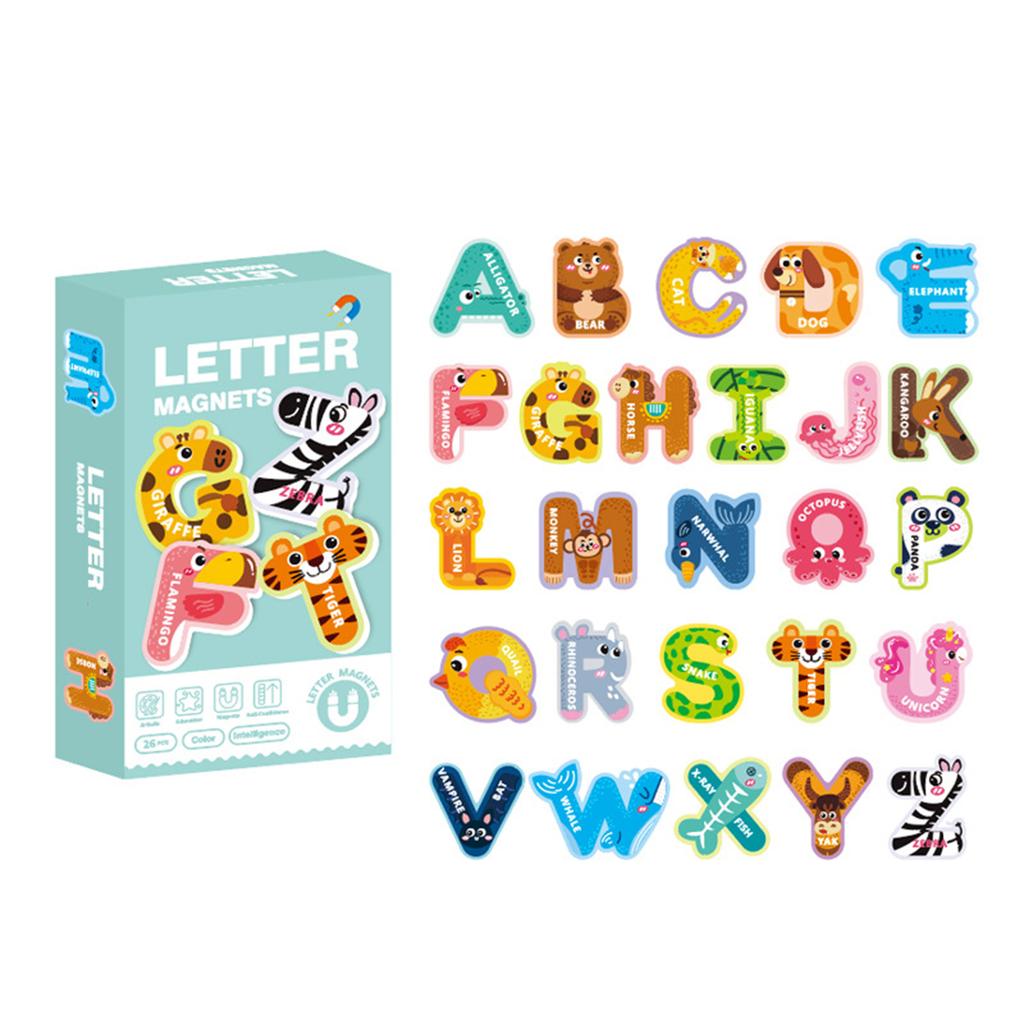 Animal Shaped Magnetic Alphabets Round Corner Safe Magnetic Blocks For Toddler
