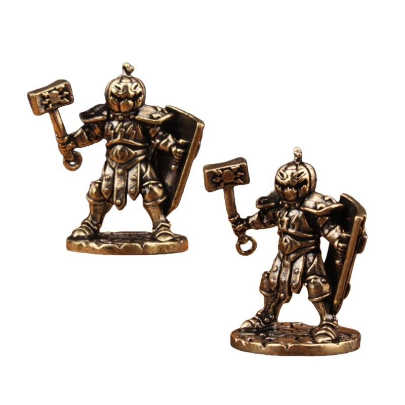 Brass Ornament Pumpkin Soldier Small Ornament Soldier Model Figure Toy Ornament Creative Handicraft Ornament