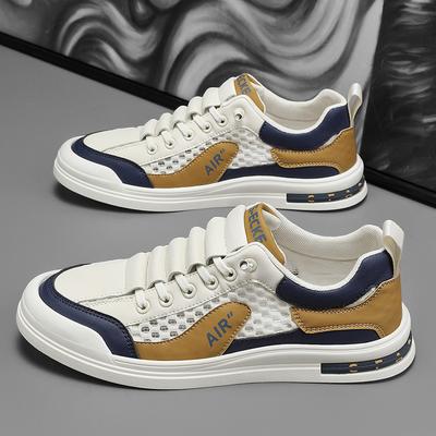 Męskie buty letnie siateczkowe oddychające cienkie buty siateczkowe wsuwane casualowe buty deskorolkowe sportowe lekkie z dużą siateczką ażurowe modne buty