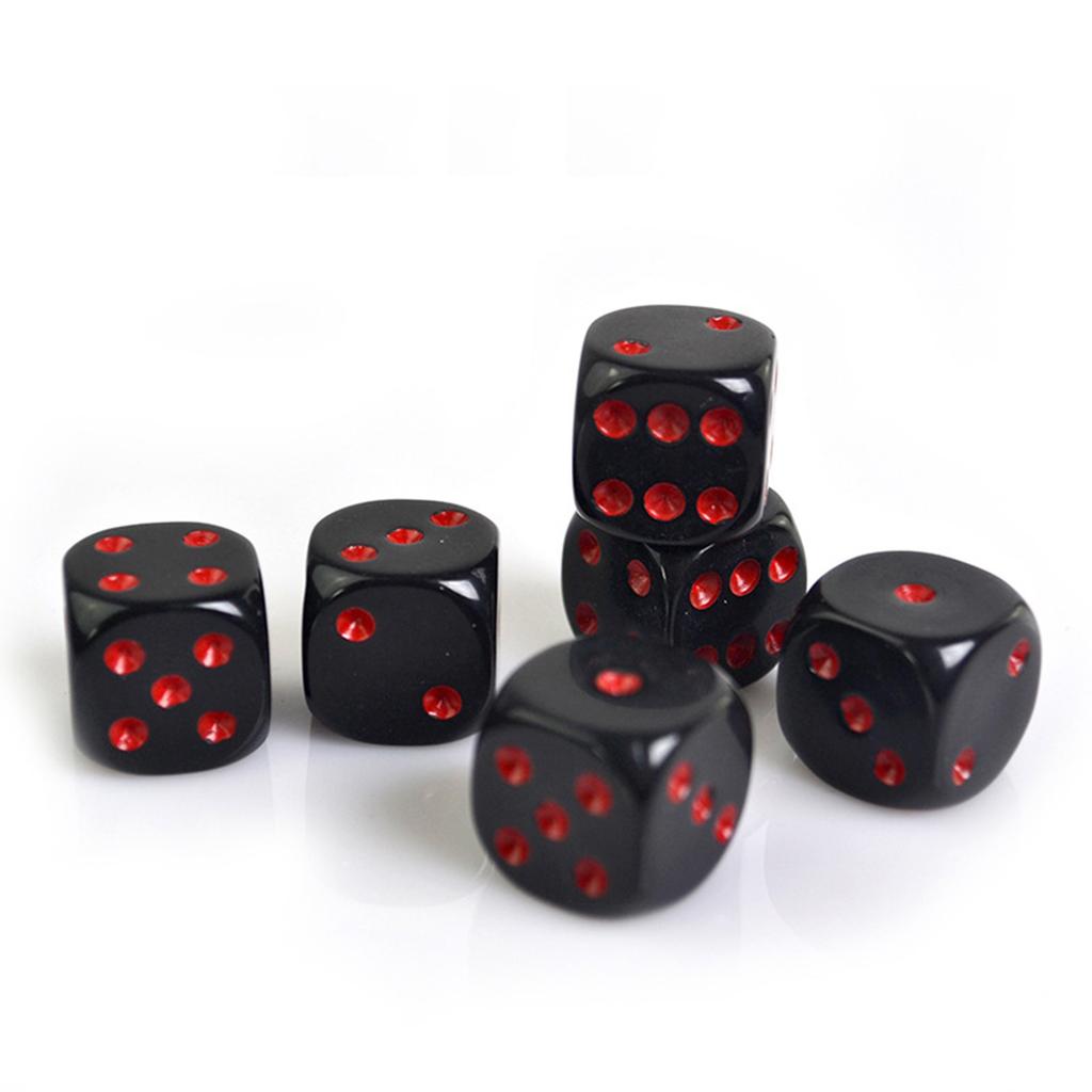Acrylic 16mm Dices Set Colorful Six Sided Dices Cubes with Dots Playing Square Blocks Kids Math Teaching Educational Toy