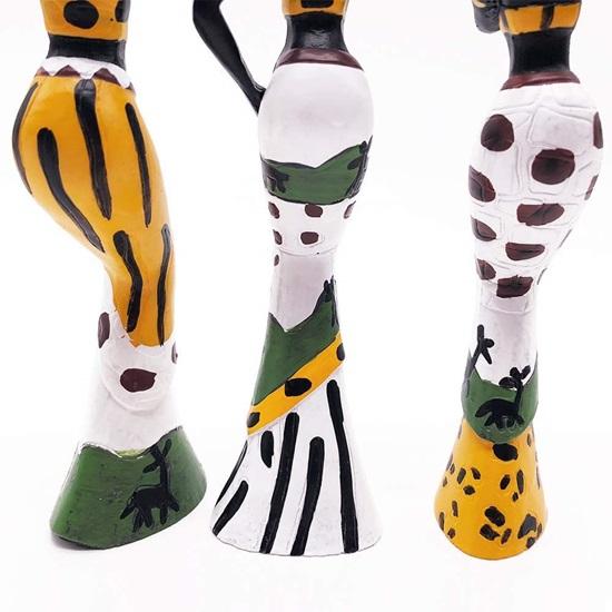 Krásná povrchová úprava jedinečně ručně vyráběná domácí dekorace pro africké kmenové ženy, sada 3 kusů, vícebarevná