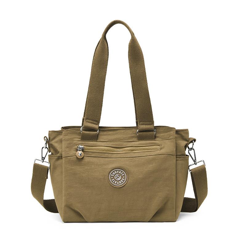 

Женская сумка через плечо большой вместимости однотонная рабочая дорожная сумка кроссбоди нейлоновая сумка сумка для мамы хаки