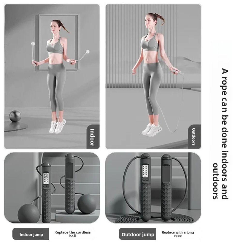 Anti-Skid Jump Rope with Counter 3M Length Fitness Jump Rope Counting Jump Rope Ball Student