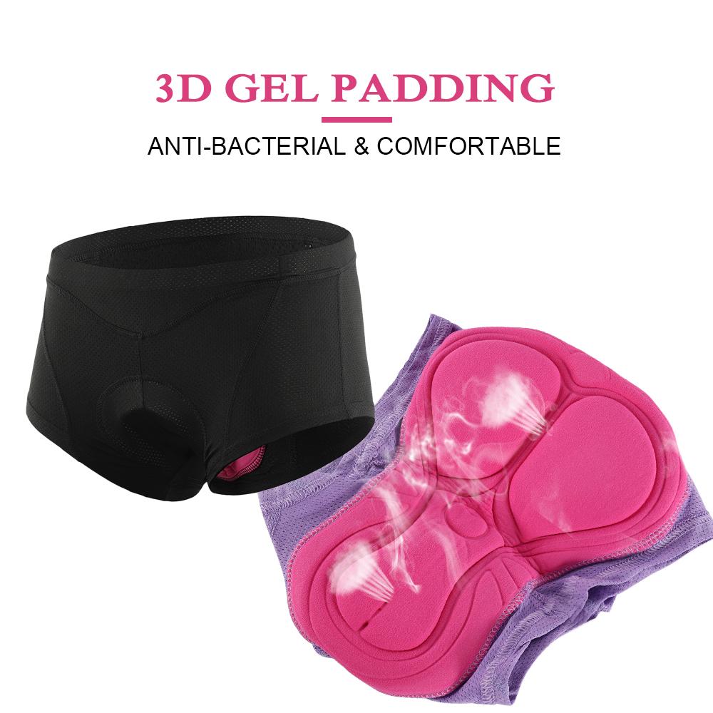 Women Bike Underwear 3D Gel Padded Briefs Cycle Biking Underwear Shorts