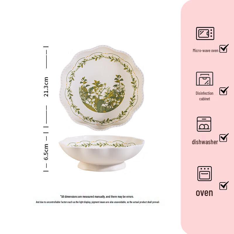 Zhishi Lily of the Valley 8-inch Footed Beaded Plate