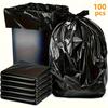 100pcs Black Trash Bags, Leakproof, Durable Polyethylene, Suitable for Home, Office, Kitchen, Bathroom and Outdoor Use, Multipurpose Cleaning Solution