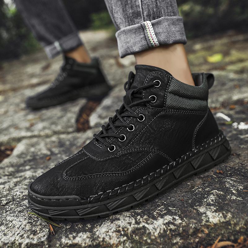Large Size 39-48 Men's Shoes Leather Flats Outdoor Men Sneakers Breathable Male Casual Shoes
