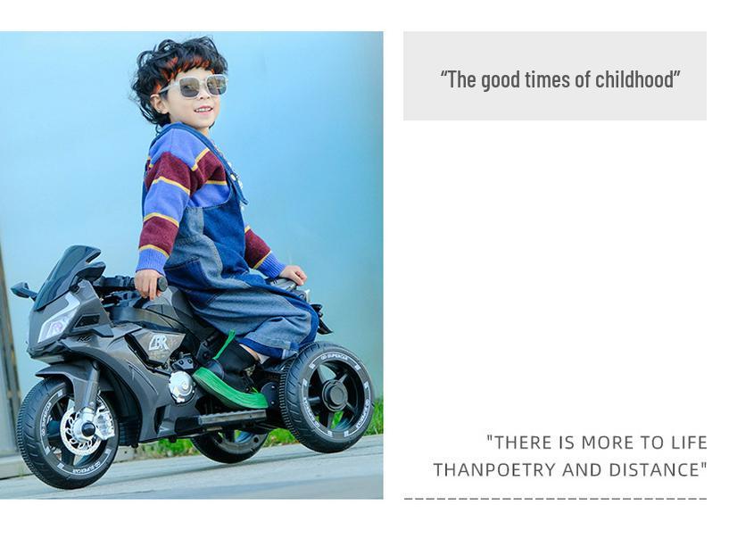 Kids' Electric Tricycle: Battery-Powered Ride-On Motorcycle with Remote Control for Boys and Girls.