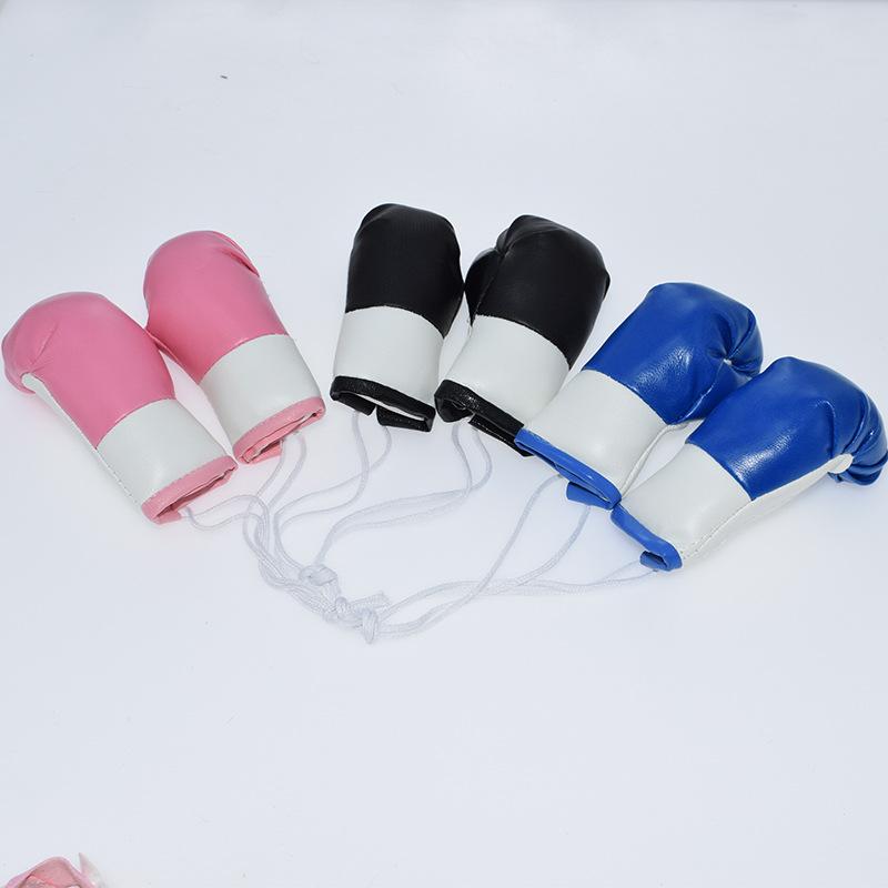 1 Pair Car Boxing Gloves Hanging Ornament Leather Auto Rearview Mirror Pendant DIY Car Accessories Interior Cool Decoration