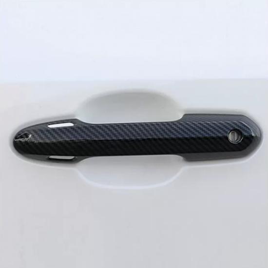 Carbon Fiber Front&Back Car Door Handles Trim For Toyota RAV4 -2025