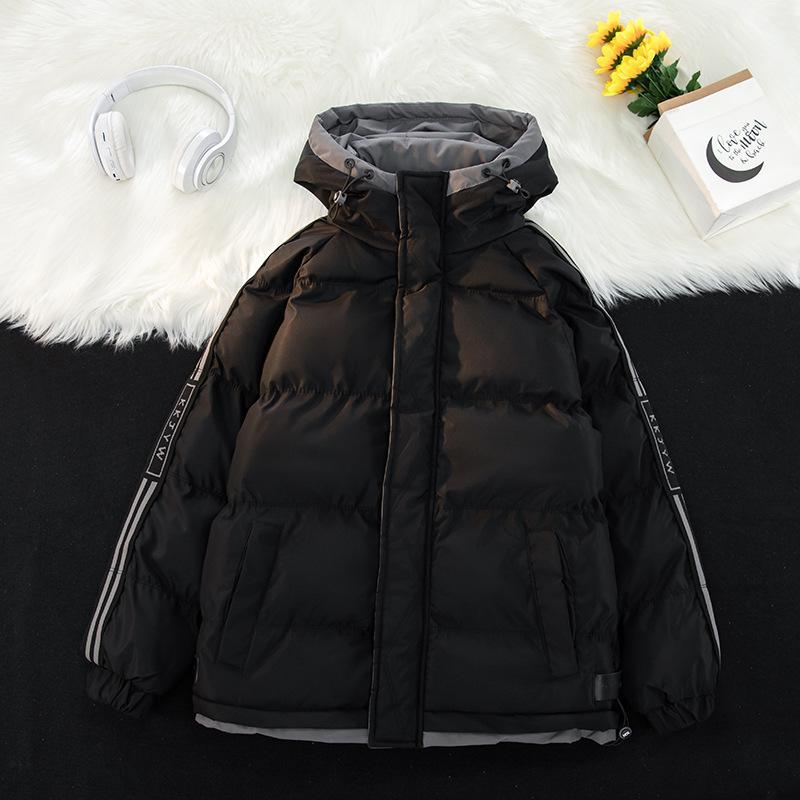 Cotton Clothes Men's New Winter Loose Cotton Jacket Striped Thickened Cotton Clothes Bread Clothes Jacket Men