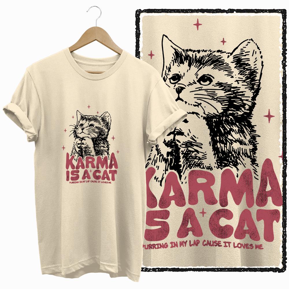 COOLMIND 100% cotton BEIGE cat print exclusive graphic women T shirt big size loose cotton cat lover women tshirt LOVELY cat tee