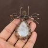 Natural Rainbow Moonstone Gemstone Copper Wire Wrap Spider Pendant 2.56" Y7u11