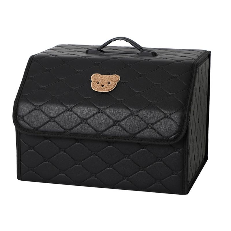 Foldable Car Organizers Box With Adjustable Dividers Nonslip Base For Travel & Groceries Everyday Use Outdoor Activities