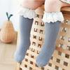 Spring & Autumn Girls' Lace Princess Mid-Calf Socks - Korean Style Cotton for Children