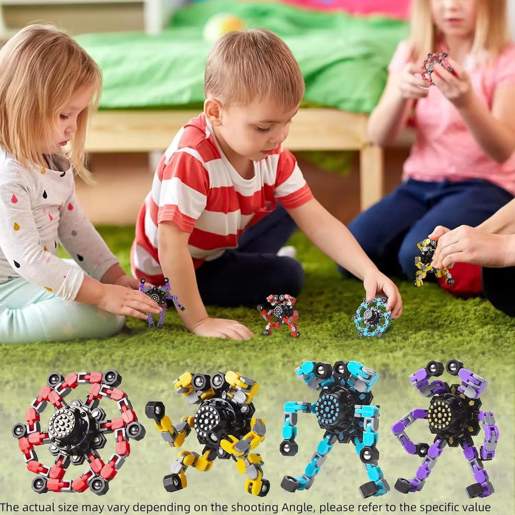 Fidget Spinner Toys Transformable Chain Robot Finger Toy for Kids and Adults Stress Relief Sensory Fidget Toys Fingertip Gyros
