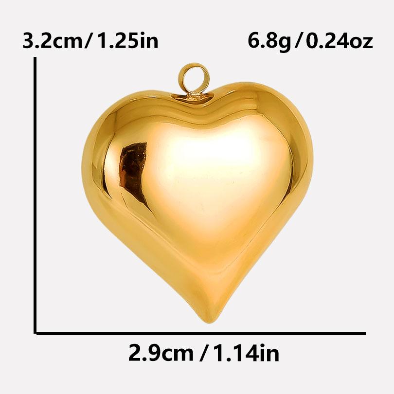 3pcs Gold/Silver Color Love Stainless Steel Heart Charm Pendants For Jewelry Making Supplies Handmade Earring Necklace Materials
