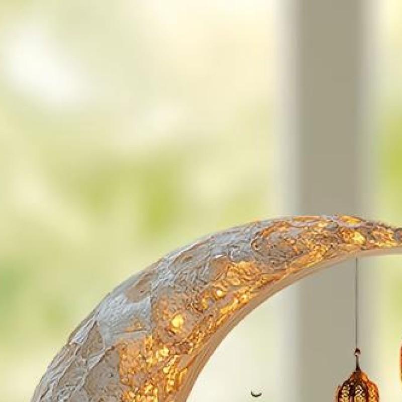 

Mosque Moon Lantern Multi-Purpose Ramadan Eid Mubarak Ornaments 2D Flat Crescent Castle Table Sign Home Living Room Decoration China Mainland