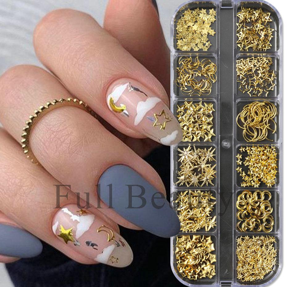 Nail Art Jewelry Japanese Metal Star Moon Mango Star Rivet Mixed Nail Jewelry