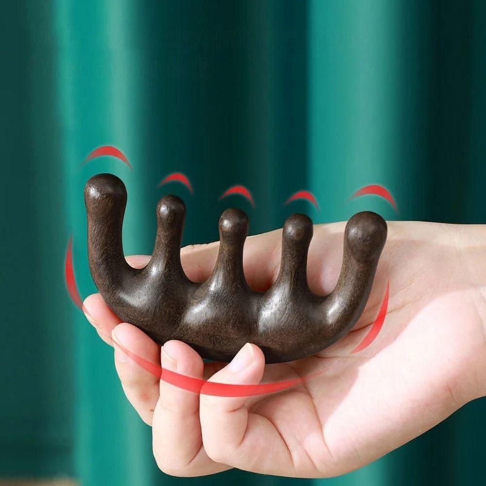 Sandalwood Meridian Massage Comb Scalp Relax Scalp Meridian Massager Sandalwood Hair Comb  Straight