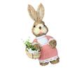 Handgefertigte Gras-Kaninchen-Dekoration Elegante Ländliche Charm-Akzent-Dekoration für Regale und Tische