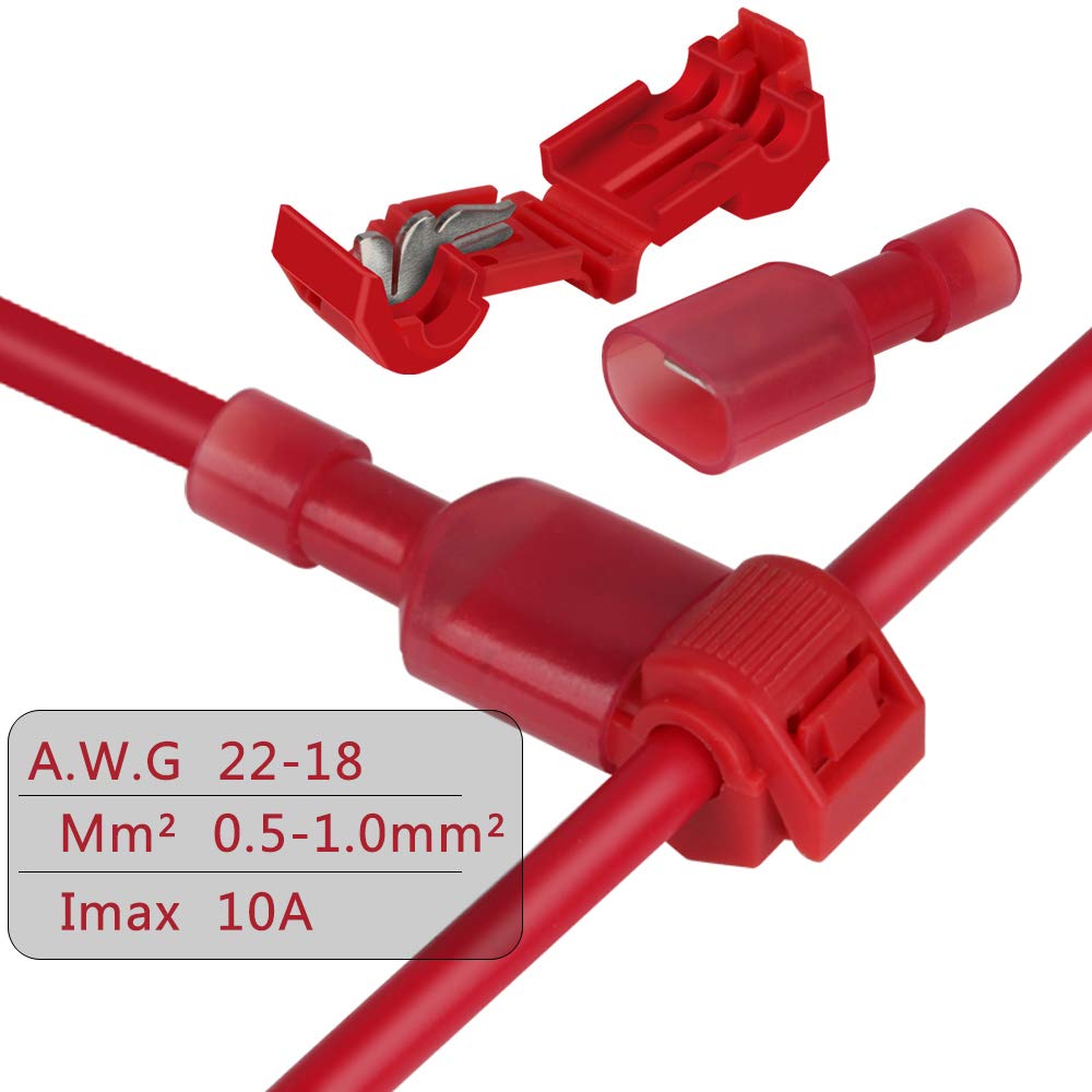 BESTU T-Shape Wiring Connector Branch Wire Connection Flat Terminal Electro Tap Wire Branch Connector