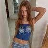Aueosolti Romaine Tube Top / Washed Blue