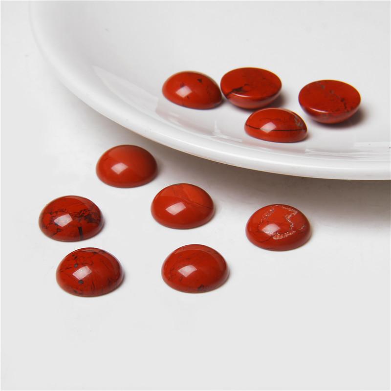 4-14MM 10pcs/lot Round Natural Stone Cabochon Beads Loose Gem Cabochon DIY Ring Pendants Necklace Accessories Needlework