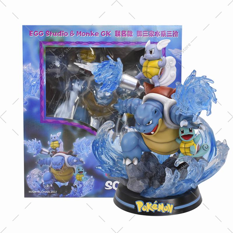 Anime  Special Effects Figure Mega Charizard Xy Greninja Gengar Mewtwo Three Form Evolution Led Light Pvc Model Toys