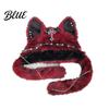 Birthday Gift for Friends Cute Plush Animal Hat Furry Cat Ear Headwear Winter Halloween Party Costume Hat Soft Warm Cap Costume Cosplay Accessories