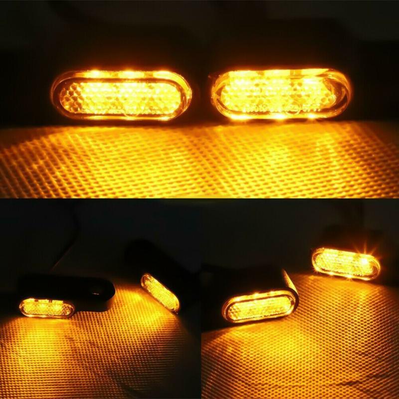 2Pcs 3/6LED Motorcycle Handlebar Light Sequential LED Turn Signals Lamp Blinker Indicator