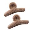 Hair Claw Plush Decor Strong Grip Back Head Hair Clip Women Large Shower Hair Clamp Hair Styling Tool