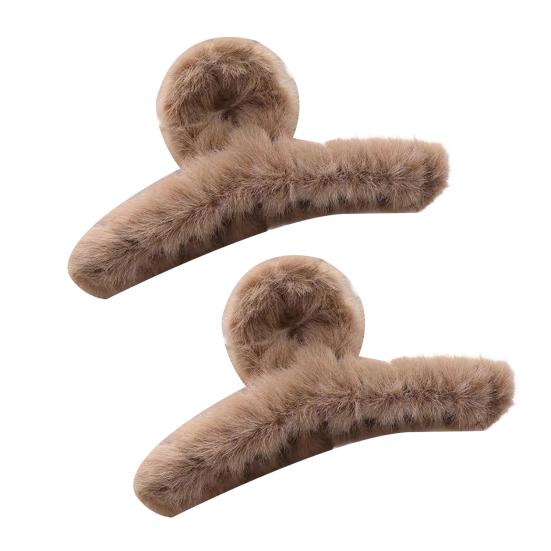 Hair Claw Plush Decor Strong Grip Back Head Hair Clip Women Large Shower Hair Clamp Hair Styling Tool