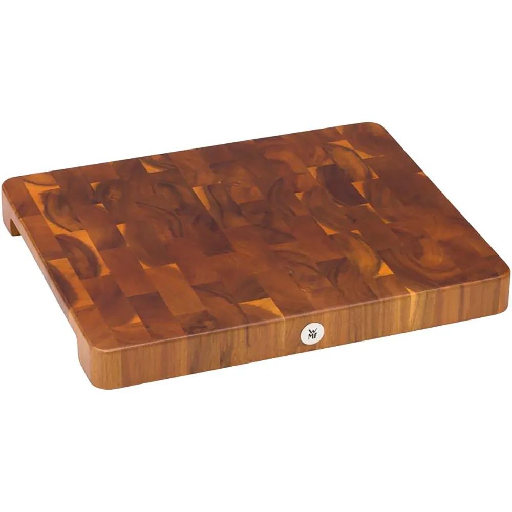 WMF Schneidebrett Holz groß massiv 40 x 32 x 4 cm, Holz, Akazienholz, klingenschonend, große Arbeitsfläche, Küchenbrett, Stirnholzoptik, Gummierte Füße - Bild 11