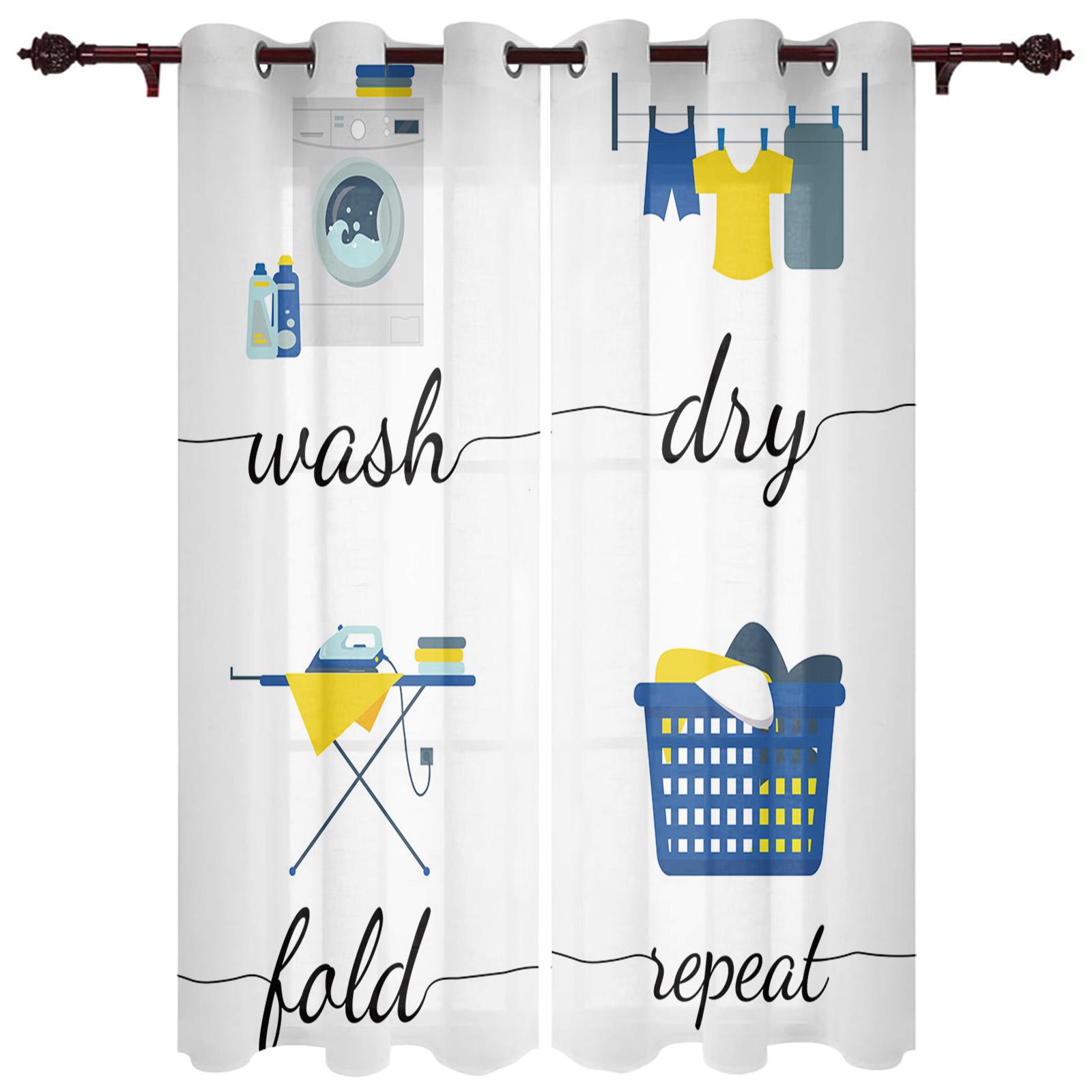 Прачечная Рисунок Ретро Шторы на окна Гостиная Роскошный декор Рождественские шторы — фото 12