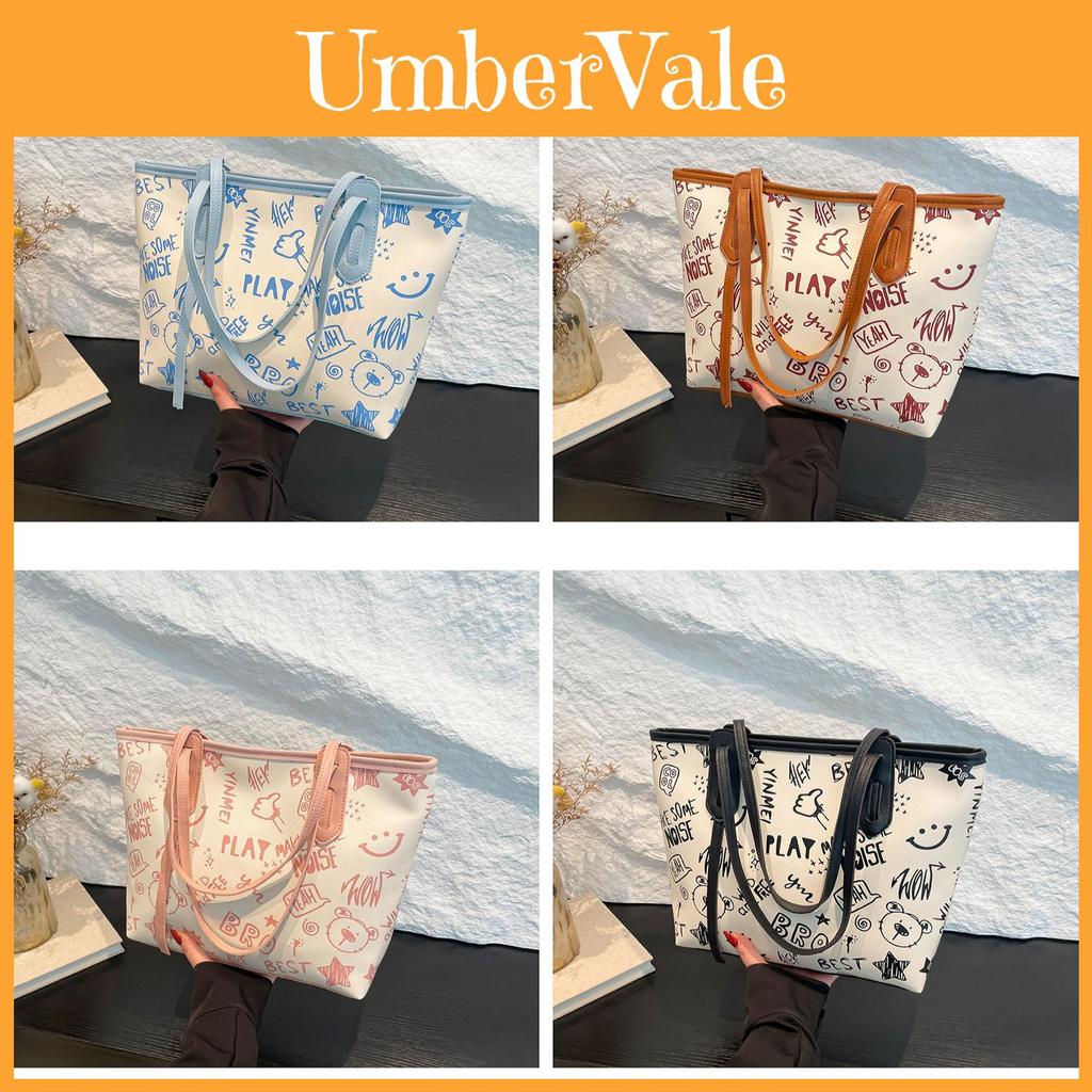 Womens Large Capacity Tote Bag In Pu Material With Inner Phone Pocket For Daily Commute