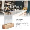 Asixxsix Coffee Bean Jars Canisters, Glass Tubes Single Dose Coffee Bean Storage with Wooden Display Stand & Airtight Lids, Coffee Bean Cellar