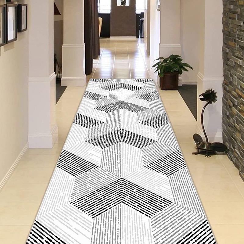 3D Flower Long Corridor Carpets European and American Luxury Hallway Runner Carpet Non-slip Stairway Rug Washable Kitchen Mat