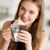 Cuddles The Cat Ice Pint Holder, 3D Printed Cup With Handle & Snack Drawer, Cute Leak Proof Cat Ice Cream Pint Holder, For Cat Lovers Gifts