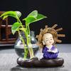 Glass Vase Lovely Transparent Plant Terrarium Glass Vase Desktop Decoration Green Radish Hydroponic Creative Personalized  Vase