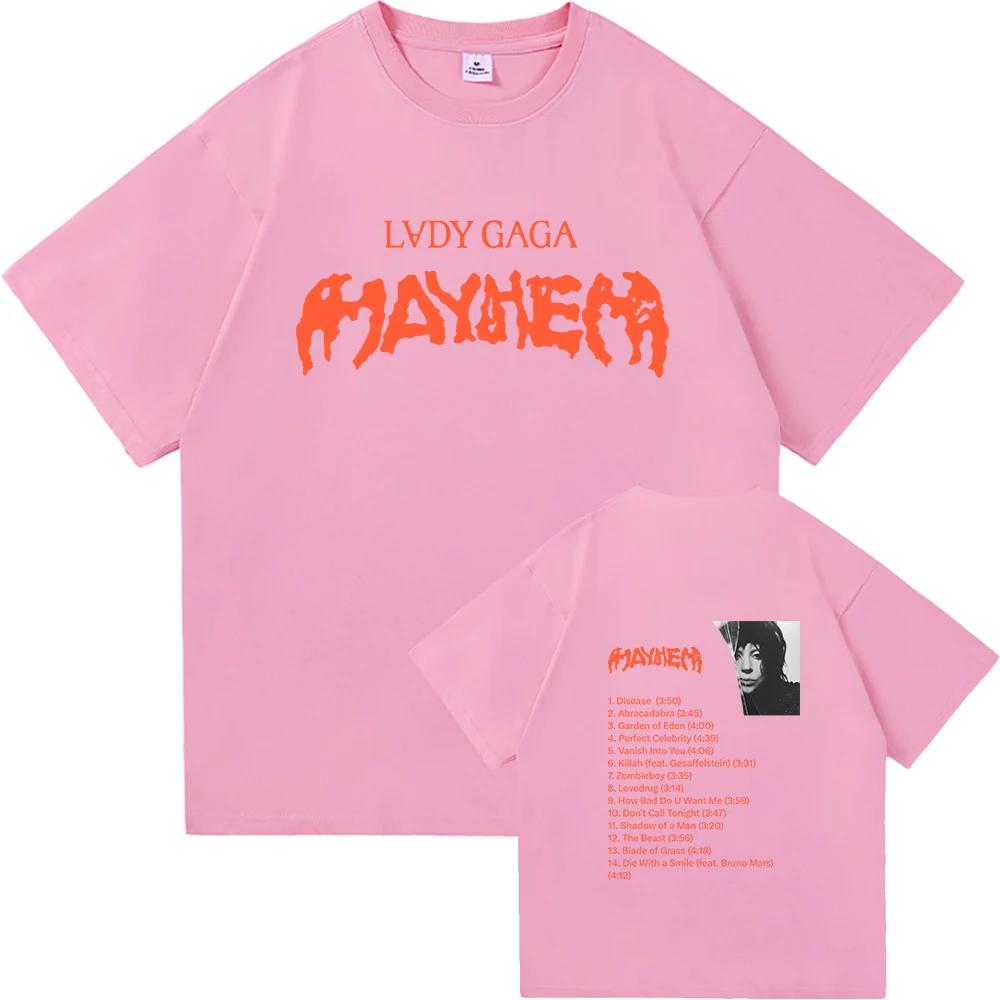 T-shirt Lady Gaga Mayhem 2025 Nuovo Album Moda Abbigliamento Uomo/Donna Retro Harajuku Vestiti di Alta Qualità per Fan T-shirt