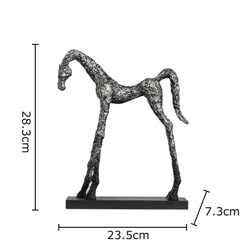 

Creative Vintage Silver Horse Resin Sculpture Desk Decoration Ornament Minimalist Horse Handicraft Modern Home Decor Accessories