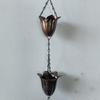 7 Cups Metal Tulip Rain Chain Japanese Style Water Drainage Chain Rain Chain for Gutters  Landscape