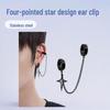 Boys' Star Ear Cuff: Stylish No-Piercing Black Chain with Four-Pointed Star Design, Cool Earring for Women.