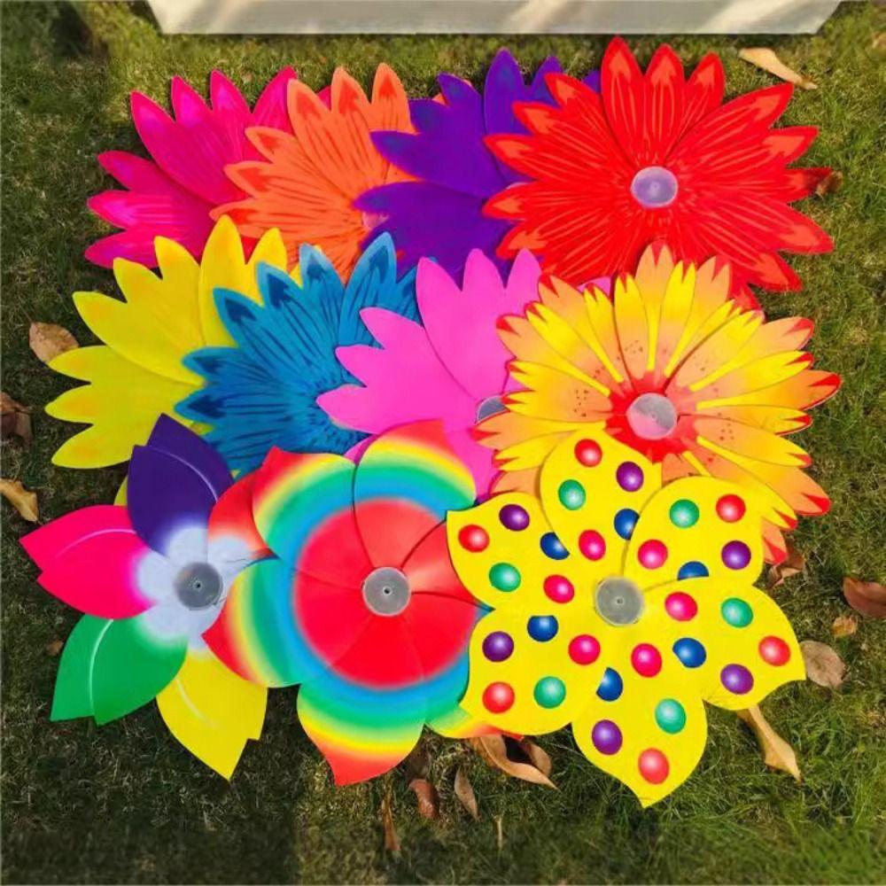 Multistyles Rotating Sunflower PVC Garden Yard Wind Spinner  Outdoor Party Picnic Decor