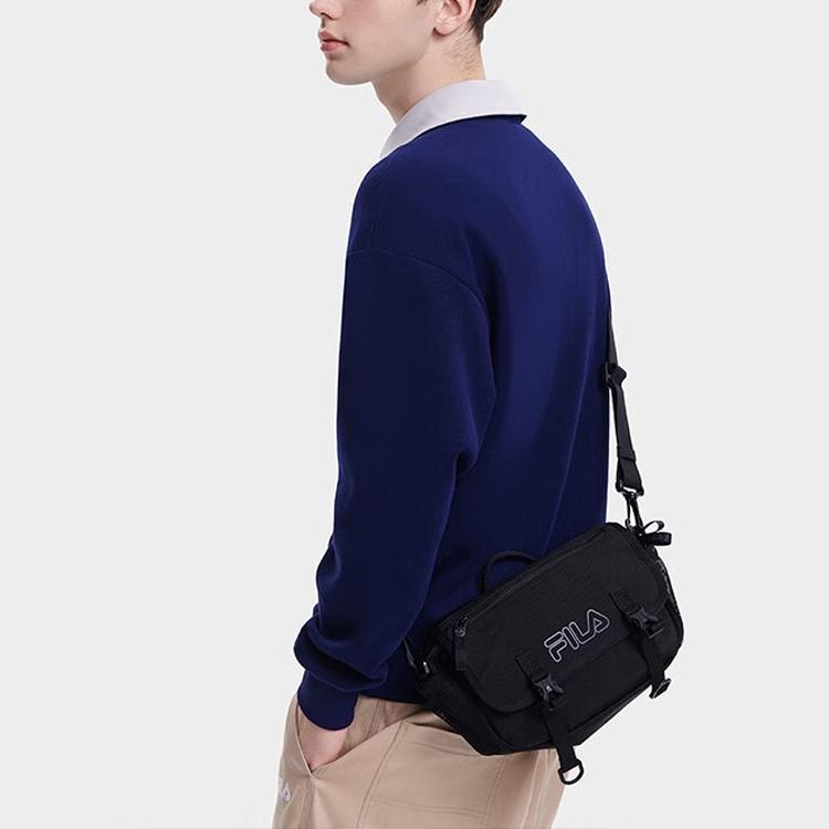FILA American Vintage Sweatshirt Autumn Letter Print Loose Polo Neck Pullover Unisex sweatshirt Deep-Sea-Blue F11U339201FNV