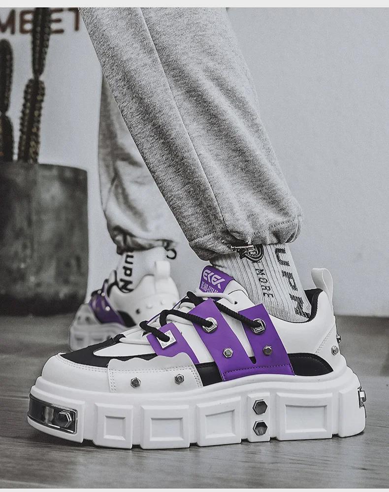 Daddy Shoes SS2024: Men's Thick Sole, Low-Top Casual Rivet Shoes - Korean Style